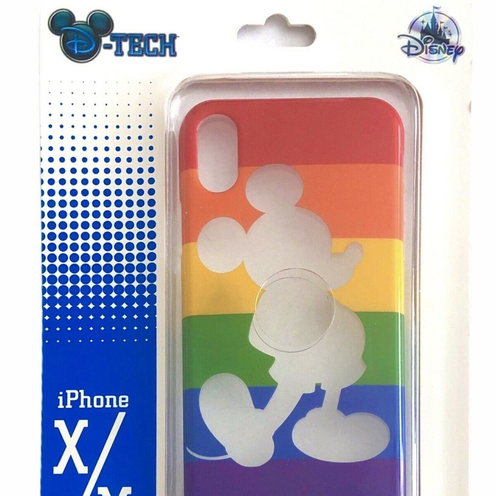 NEW DISNEY PARKS D-TECH RAINBOW PRIDE MICKEY MOUSE SILHOUETTE iPHONE X Xs CASE